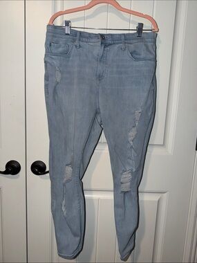 torrid Light Wash Distressed Skinny Jeans Plus Size